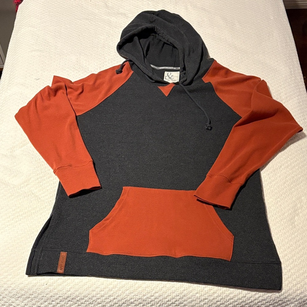 AMPERSAND AVE Dark Gray & Burnt Orange Hoodie - from Mindy Mae’s Market